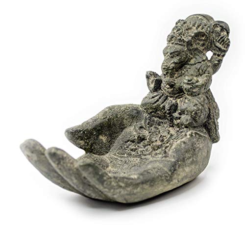 Fahome Ganesha Seifenschale Stein Seifen-Halter Skulptur Figur Gebende Buddha Lotus Hand ca. 15cm Schale Dekoration Cover