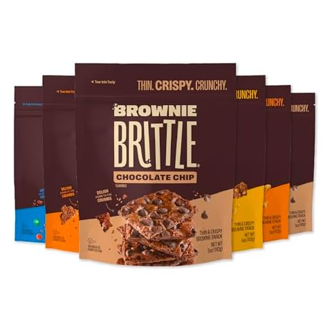 Brownie Brittle – Variety Pack Thin and Crispy Sweet Snacks (Pack of 6, 5 oz), Rich Gourmet Brownie Bites Dessert Cover