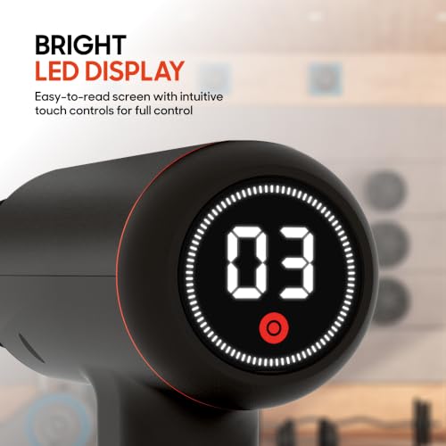 Image of Sharper Image PowerBoost Max Massage Gun [2026 Version] Anti-Stall Deep Tissue Percussion Massager| 7 Speeds| Workout Muscle Recovery| Pain Relief| Back & Shoulder Massage Tool| Gifts for Men Women