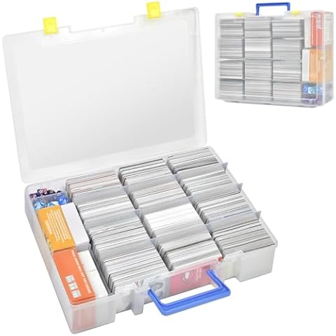 Xuerdon Trading Card Storage Box, 2300+ Playing Card Case Holder Organizer Compatible with PM TCG/for Yugioh/for CAH/for Phase 10/ for Topps Football Baseball Sports Cards (Case Only) - White Cover
