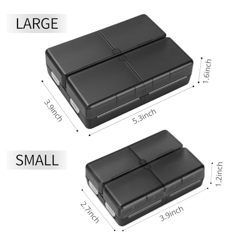 Image of FYY Travel Pill Organizer, Pill Box Medicine Case-2pcs Clear Black