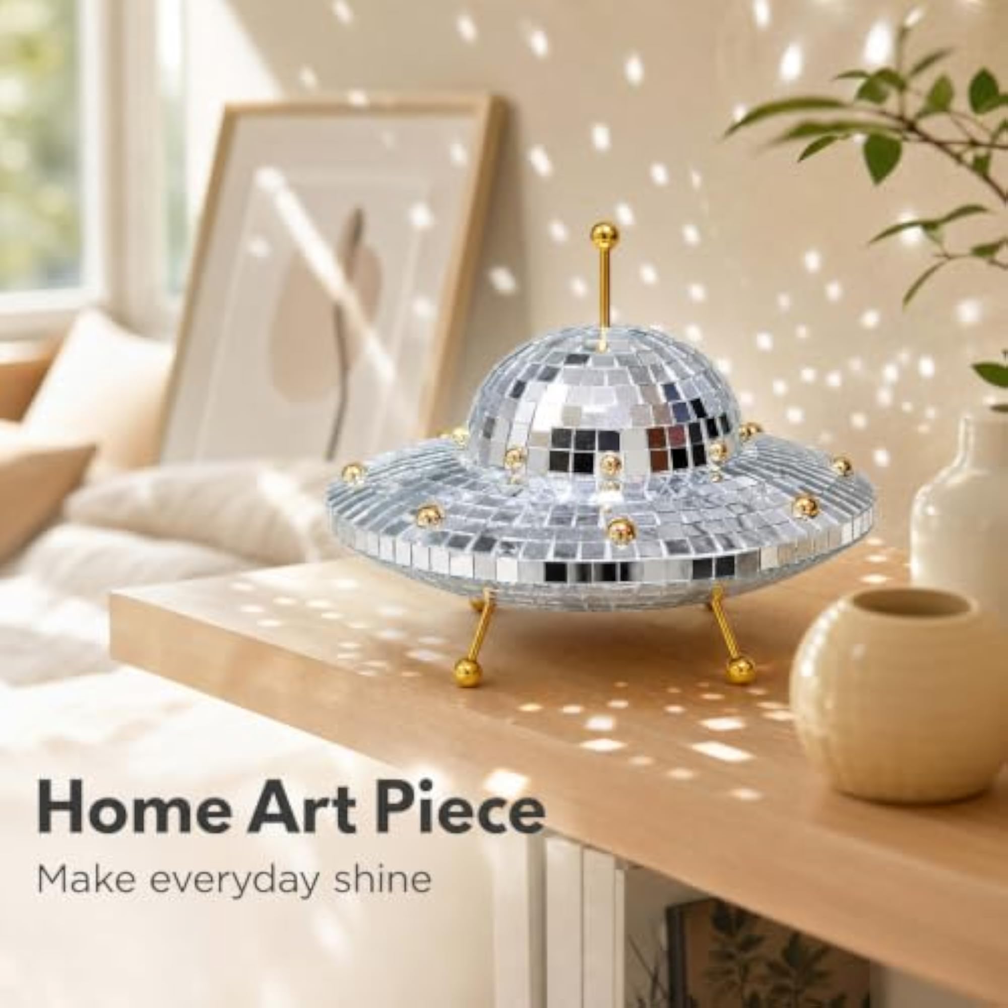 8 Inch Disco Ball UFO Spaceship Decorations