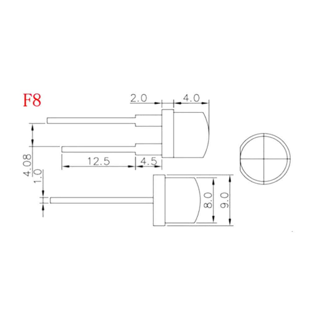 5pcs New F8 8mm 0.5W 3.0-3.2V Straw hat LED White Super Bright LED lamp Wide Angle Transparent LED Lamp Strawhat LED