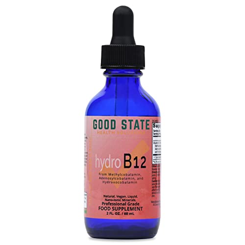 Good State | Liquid Hydro B12 | 2oz | 3,000 mcg per 1 mL | 60 Servings | from Methylcobalamin, Adenosylcobalamin, and Hydroxocobalamin | Vegan Friendly