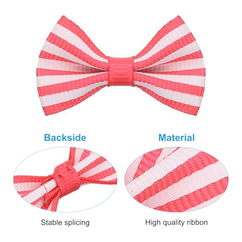 PATIKIL 1,2 Mini-Schleifen für Bastelarbeiten, 100 Stück Grosgrain-Band Mini-Schleifenbinder Druck Kleine Schleifen für DIY Nähen Haarspangen Scrapbooking Geschenkdekoration, Rosarot