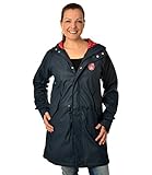 hamburg jacken wellensteyn Gefütterte Kapuze Derbe Travel Friese Anchor Damen Jacke Regenjacke /Navy/red, Size:m