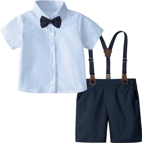 Image of A&J DESIGN Baby Boys Gentleman Suit, 2Pcs Outfit Shirt & Pants