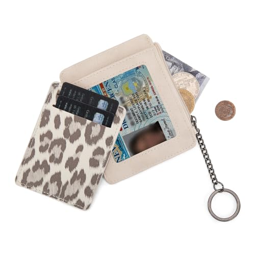 Image of Montana West X Wrangler Credit Card Holder Wallet for Women Small Keychain Card Wallet with Rfid Lining with ID Window Slim Zipper Coin Pocket with Ultra Card Holder Easy to Carry WG366-W118BG