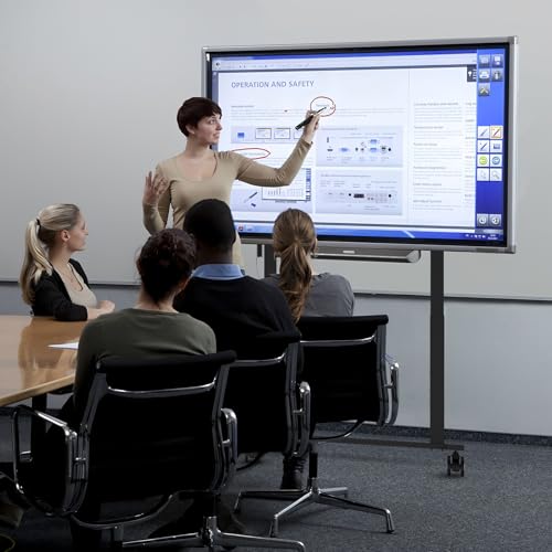 Image of JAV Motorized Mobile Stand for Smart Board - Electric Lifting Stand for 55-86 Inch LCD OLED Interactive Whiteboard or Flat Curved Panel Screen TV