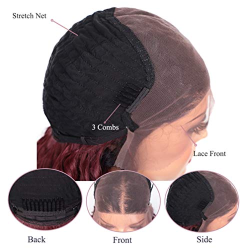 Perruque synthétique ambre rouge vin pour masquer une perte de cheveux avec style - 7
