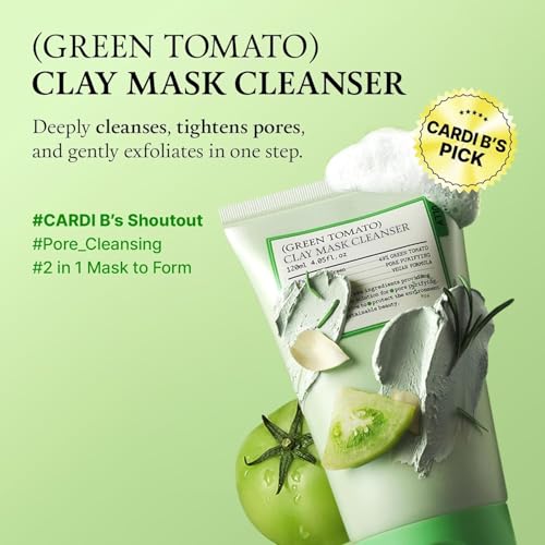 FULLY Green Tomato Pore Cleanser, Cardi B’s Clay Mask Cleanser for Deep Pore Cleanse & Pore Minimizer, Blackhead & Sebum Control, Gentle Face Wash for Women, Korean Skincare - Image 4