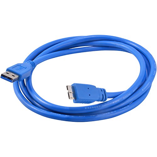 JacobsParts USB 3.0 A Male to Micro B Cable for External Hard Drive HDD/Tablet/Smartphone, Blue (5 Feet)