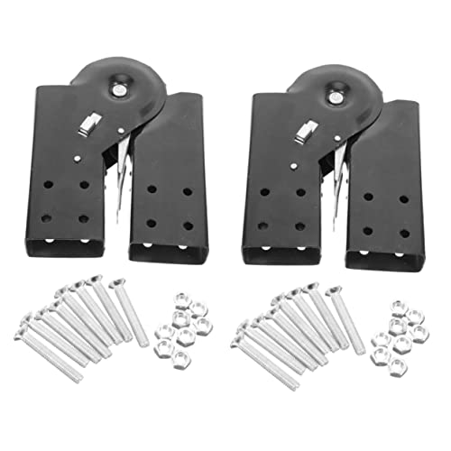 OSALADI Heavy Duty Step Ladder Hinge Replacement Kit Folding Step Ladder Hinge with Built-in Damper Soft Closing Tie Rod Includes 2 Hinges Screws and Nuts for Home DIY