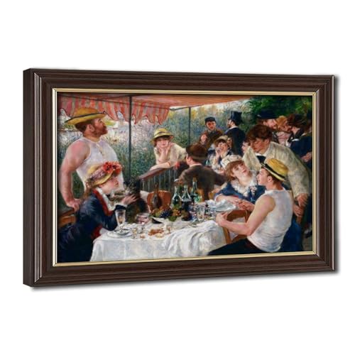 Poster Déjeuner de la fête nautique Renoir impression toile 61x91 cm avec cadre