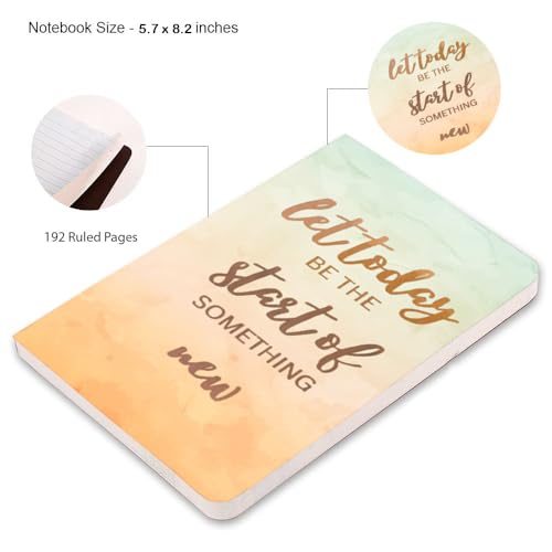 Image of AccuPrints Premium Soft Bound Notebook Diary for Girls and Women (A5,192 Ruled Pages with planner, 80 GSM) (Let today Perfect)