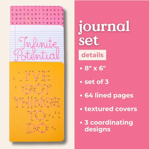 Lot de 3 carnets de notes à couverture souple 32 pages lignées - 7