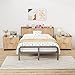 SEPTBOT King Size Headboard Only with Outlets, Wall Mount Wood Fluted Headboard with Storage, Height Adjustable, Storage Rack, Sturdy and Stable, Easy Assembly(Oak, King)