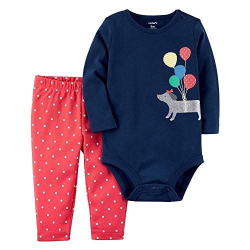 Ensemble body bébé fille Carter's bleu rose pour la crèche 24m