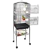 SUPER DEAL 59.3 Rolling Bird Cage Large Wrought Iron Cage for Cockatiel Sun Conure Parakeet Finch Budgie Lovebird Canary Medium Pet House with Rolling Stand & Storage Shelf