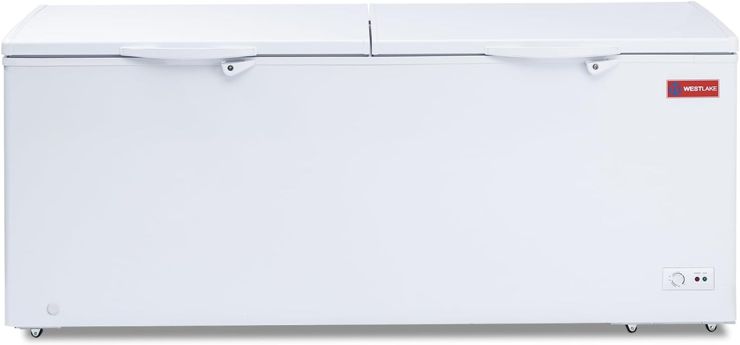WESTLAKE Commercial Chest Freezer, 30 Cu.Ft Deep Freezer, ETL Listed, With Removable Basket, Top Open Door with Lock, Adjustable Thermostat, Manual Defrost, for Restaurant Garage Store, White
