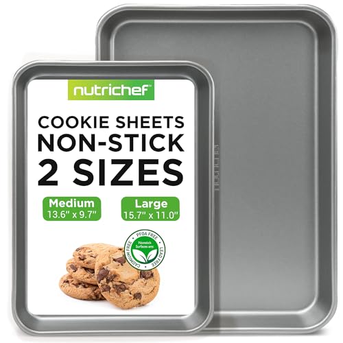 Ensemble de plaques de cuisson Nutrichef pour éviter que les biscuits ne collent - 2