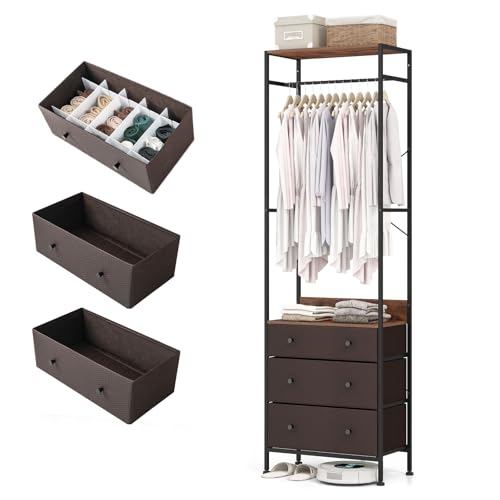 HOMASIS Perchero con 3 Cajones y Estante