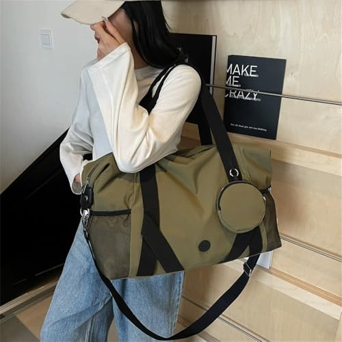 Travel Duffel Bag Female Large Capacity Luggage Bag Gym Bag(Green)2