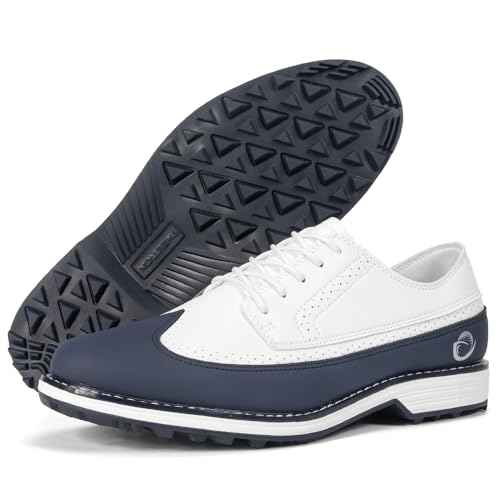 Image of Golf Shoes Men Spikes Classic Golf Footwears Male Walking Sneakers for Golfers Size 7-14
