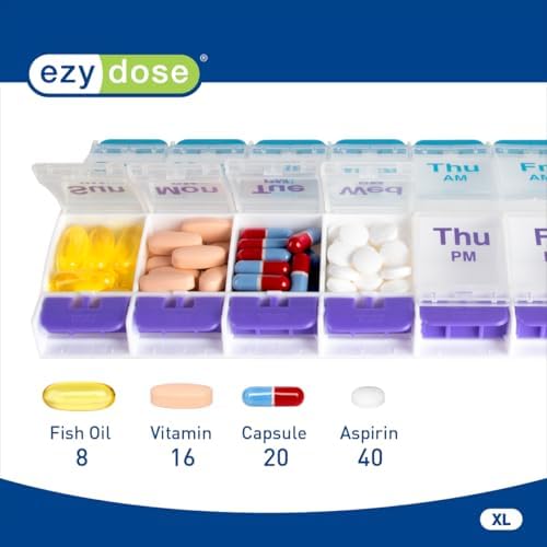 海外直送品Ezy Dose 7 Day Am/Pm Push Button Pill Reminder, Extra Large 1 each by Ezy-Dose