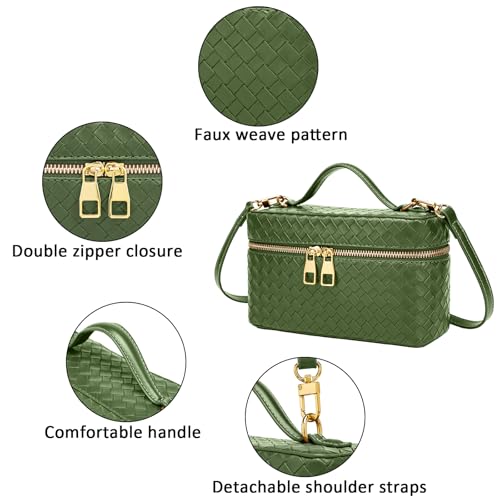 Image of Trendy Shoulder Bags for Women Mini L19 Square Box Satchel Bag Cute PU Leather Crossbody Purse with Adjustable Strap