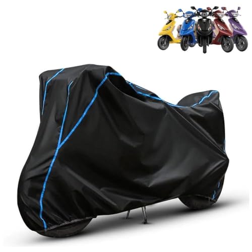 Image of Kerwa Waterproof Bike Cover Compatible with TVS Scooty Pep Plus | Dust Proof, UV-Resistant, All-Weather Protection Bike Body Cover, Windproof Elastic Bottom