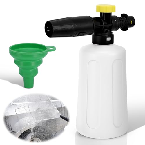 ALLOMN Snow Foam Lance for Karcher K Series K2 K3 K4 K5 K6 K7 Pressure Washer, 750ml Leak Proof Car Wash Snow Foam Cannon Pot Bottle with Funnel for Cleaning Cars & Various Vehicle