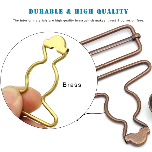 image for Enosea 2 Sets 2 inch Overall Buckles Replacement, Metal Suspender Buck