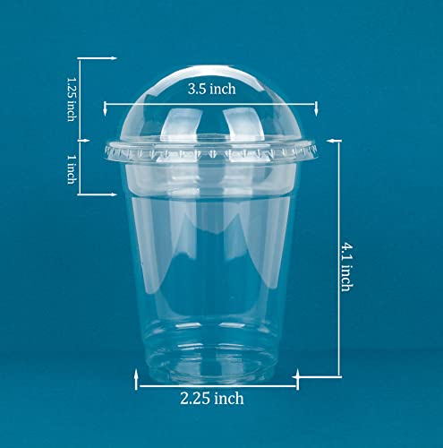 Image of Golden Apple Cup series, 12oz Clear Plastic cups + 2oz insert with Dome lids no hole 50sets