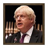 Artery8 OPCW UK Prime Minister Boris Johnson Photo Square Wooden Framed Wall Art Print Picture 16X16 Inch Reino Unido Fotografía Madera pared Imagen