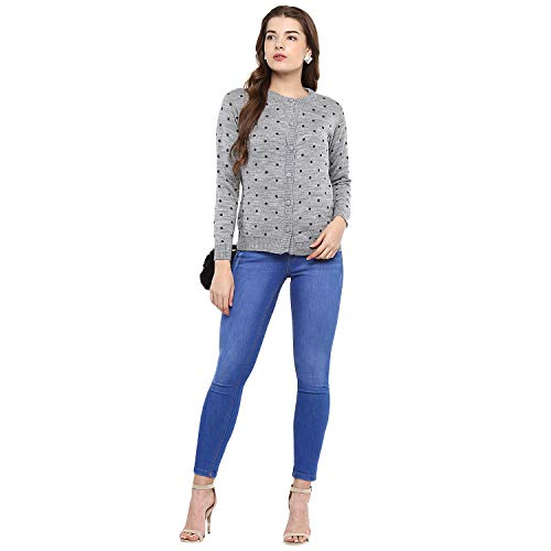 Image of Modeve Women's Acrylic Blend Cardigan /Round Neck Sweater For Winter