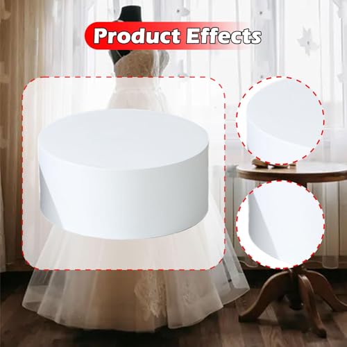 Miniatura 4 de Colcolo Pedestal De Exhibición De Maniquí Redondo Con Base Cilíndrica De 40 X 20 Cm Para Vestidores Y Tiendas De Ropa, Blanco