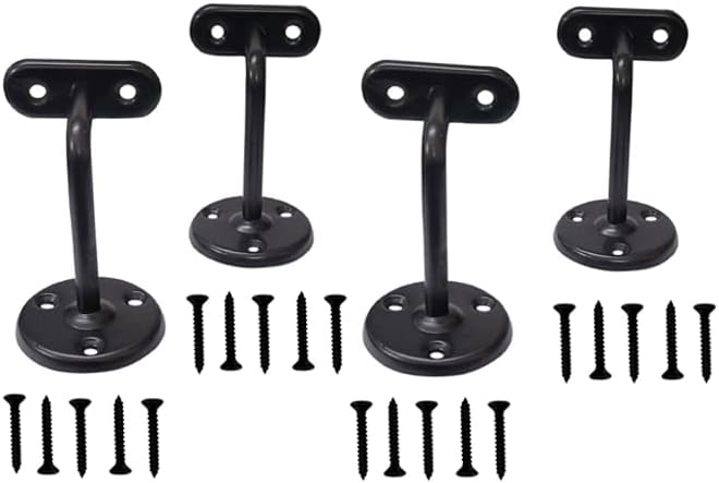 Long MS Iron Handrail Bracket- Black Powder Coated (Supplied as 4 Pieces per Pack)