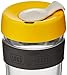 KeepCup 16oz Reusable Coffee Cup. Toughened Glass Cup With Silicone Band & Clear Plastic Twin Wall. 16-Ounce/Large, Honey