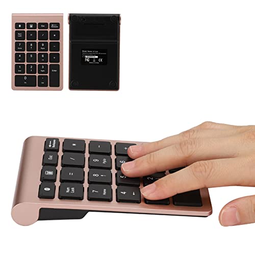 BT304 Wireless Numeric Keypad-Ergonomisch, Ultra Dünn, Kompatibel mit Bluetooth 5.0 für Android, Windows, Mac OS - 22 Tasten (Roségold)