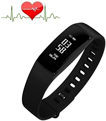 Harry Granger Gift Fitness Tracker, Smart Bracelet Pedometer Wristband, Blood Pressure Monitor Heart Rate Tracking Watches For iOS & Android Smartphone (V07-Black)