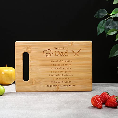 Fathers Day Gift From Daughter Or Son Dad Gift - Engraved Bamboo Cutting Board Gift Set For Dad,Papa, Stepfather, Godfather (D8) #TOP4