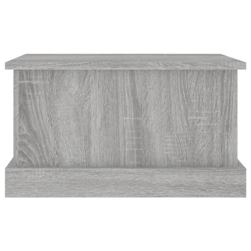 Boîte de rangement avec couvercle utilisable comme table basse grise