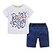 Mud Kingdom Little Boys' Quotes T-shirt + Pants Outfits Kids Clothing Sets US Size 4T