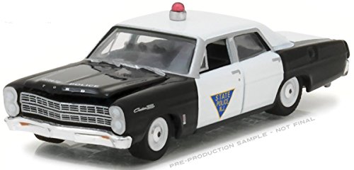 NEW 1:64 GREENLIGHT HOT PURSUIT SERIES 23 ASSORTMENT - 1967 FORD CUSTOM 500 - STATE POLICE NEW JERSEY (BLACK & WHITE) Diecast Model Car By Greenlight