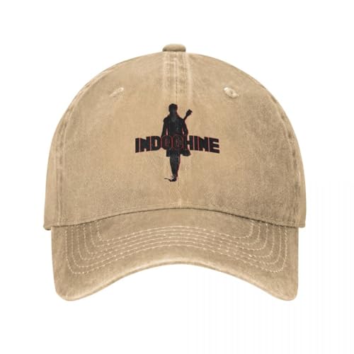Casquette baseball rétro Indochine en denim en détresse ajustable unisexe