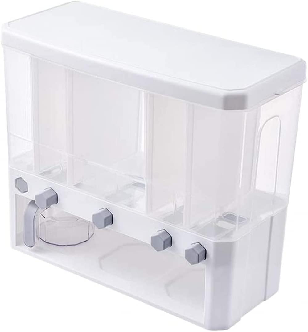 Dry Food Dispenser 5-Grid Cereal Dispensers Food Storage Container Kitchen Storage Tank for Cereal, Rice, Nuts, Coffee Bean