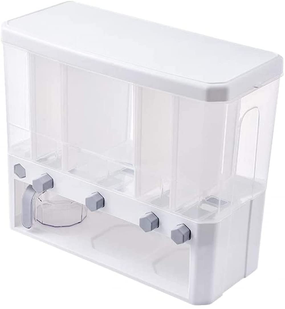 NOVSKI Dispensadores de Cereales de 5 Rejillas Contenedor de Almacenamiento de Alimentos Tanque de Almacenamiento de Cocina para Cereales, arroz, nueces, Granos de café