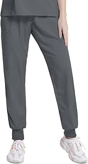 niaahinn Scrubs Pant with Elastic Waist Jogger Scrubs for Women & Men with Tapered Leg Drawstring (10 Colors) (Gray,XXL,XX-Large)