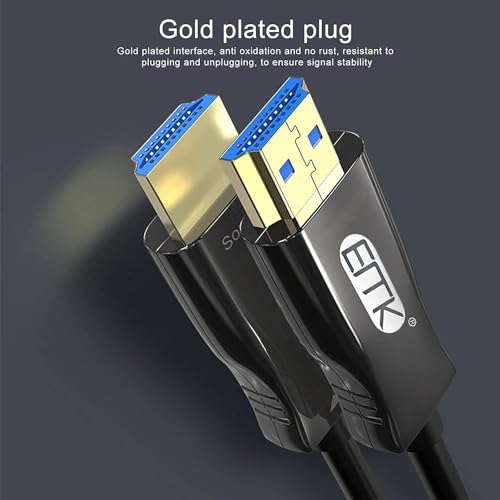 Image of EMK 8K 15 Meter HDMI 2.1 Fiber Optical Cable,10K Ultra High Speed HDMI Gen2 48Gbps 4K,120Hz 8K,120Hz 10K,120Hz,eARC Dolby Vision Atmos HDR10 RTX 3080 /3090 PS5 Xbox Sony LG C9 /B9,